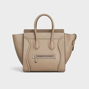 CELINE Mini Luggage Handbag In Drummed Calfskin